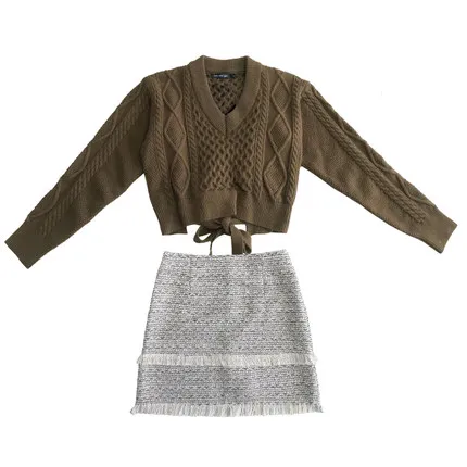 Комплект RUGOD из однотонной юбки с круглым вырезом бандажной открытой спиной и