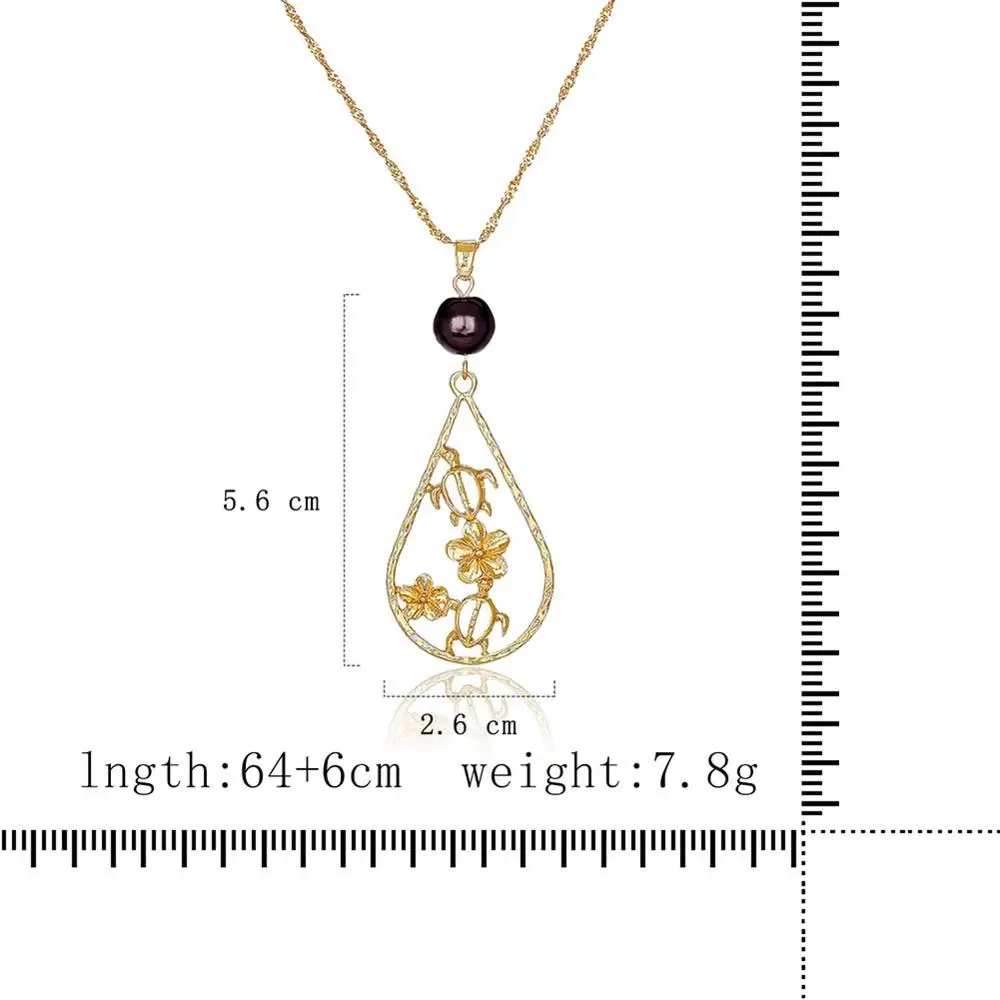 

Cring Coco 2020 Hawaiian New Necklaces for Women Turtle and Flower Chain Water Drop Elegant Gifts for Girls Parties Accessories