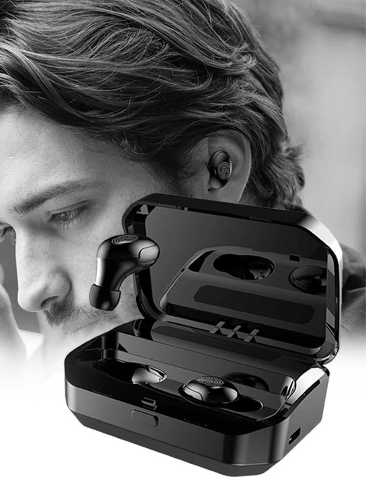 

Bluetooth Wireless Headset 5.0 Stereo In-Ear Sweat-proof Earphone With Portable 2000mAh Charging Box Wireless Noise-canceling