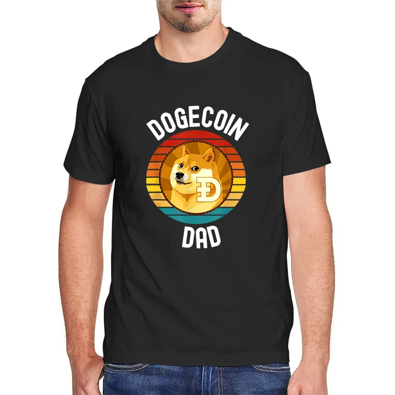 

Футболка Dogecoin Dad, Doge Coin, криптовалюта, подарок на день отца, забавная Мужская футболка Dogecoin, забавная футболка унисекс с коротким рукавом
