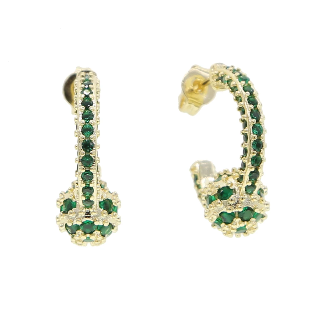 Женские серьги-кольца с разноцветными камнями | Украшения и аксессуары