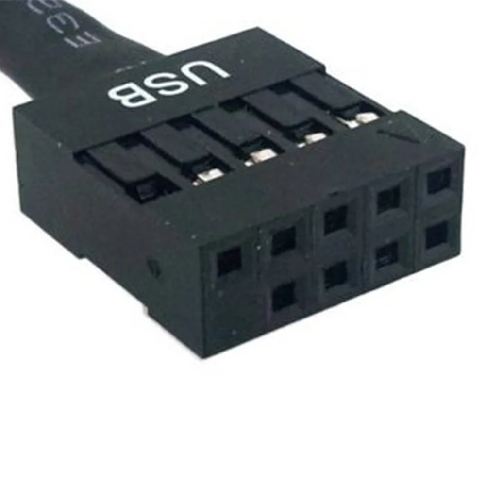 Портативный черный USB 2 0 9 Pin Передняя панель Корпус материнская плата для ПК