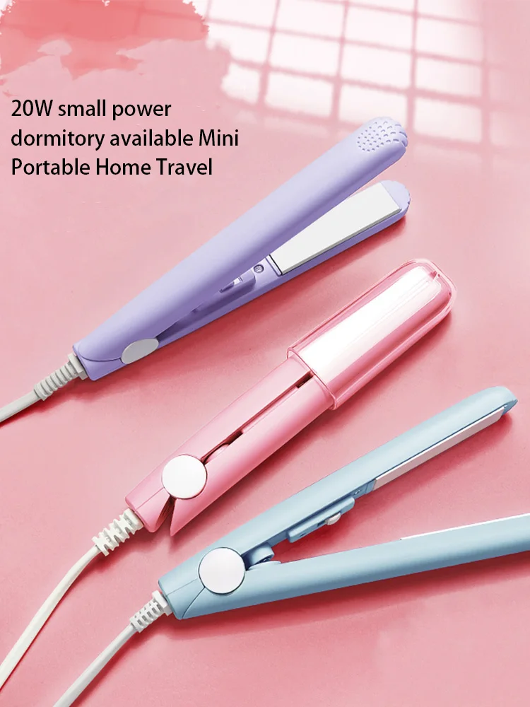 Mini Flat Iron Hair Straightener for Women Dry & Wet Hair Styling Tools Thermostatic Portable Hair Curly Straightener 2 In 1