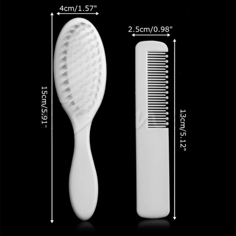 

2 Pieces/set Of Cute Baby Boy Girl Kids Sweet And Soft Hairbrush Portable Baby Comb Headdress Baby Plastic Comb Head Massager