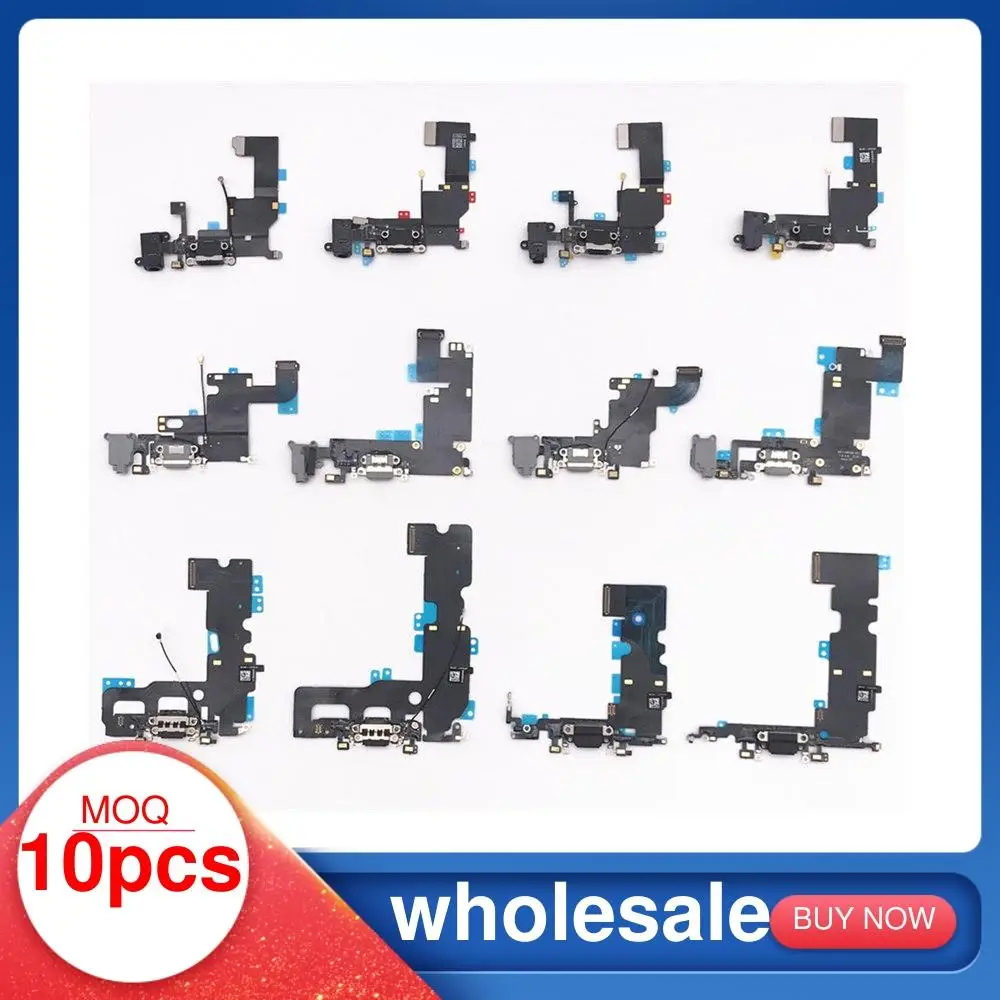 

Док-станция USB, 10 портов, гибкий кабель для iPhone 6, 6S, 7, 8, Plu, X, XR, XS Max, аудиоразъем SE 5S, разъем для зарядного устройства, запасные части
