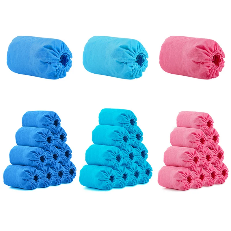 

New 100pcs Non-woven Boot Cover Disposable Shoe Covers Thicken Overshoes Non-Slip Universal Drop Shipping