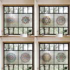 Оконная пленка с принтом мандала, статическое стекло, бумага, матовая декоративная пленка для балкона, ванной комнаты, оконные наклейки на заказ 70x120 см