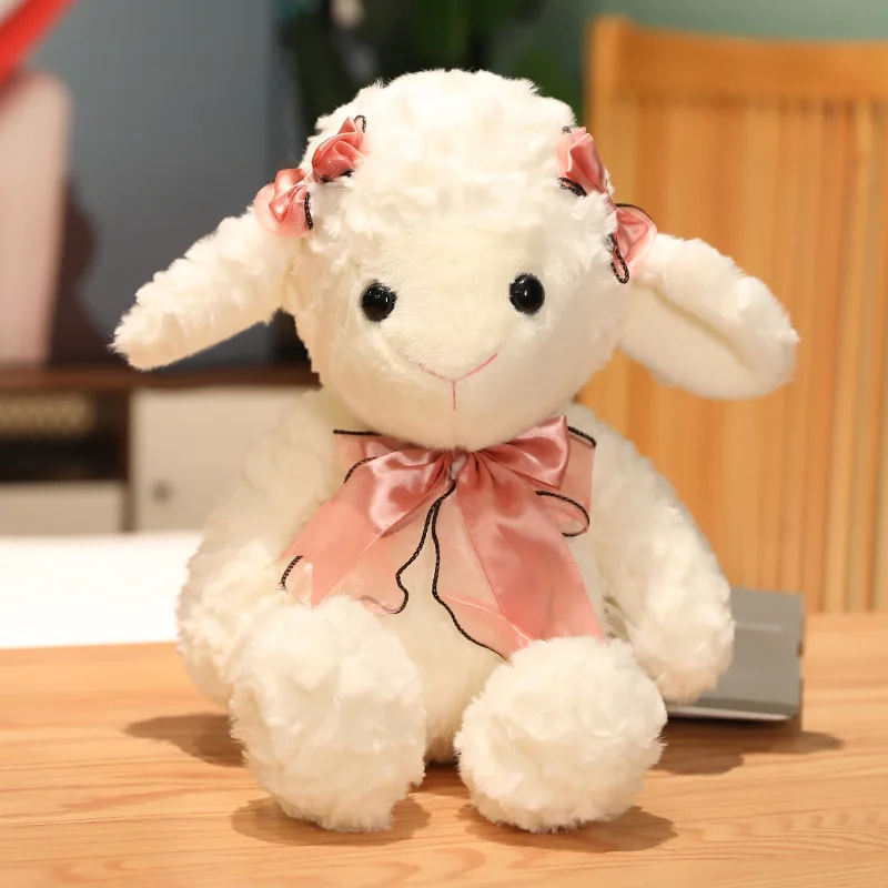 

Kawaii Nice Quality 30-60cm Stuffed Animal Bow Tie Sheep Plush Doll Toy Soft Pillow Hug Gift for Girls Boys Kids Home Decor