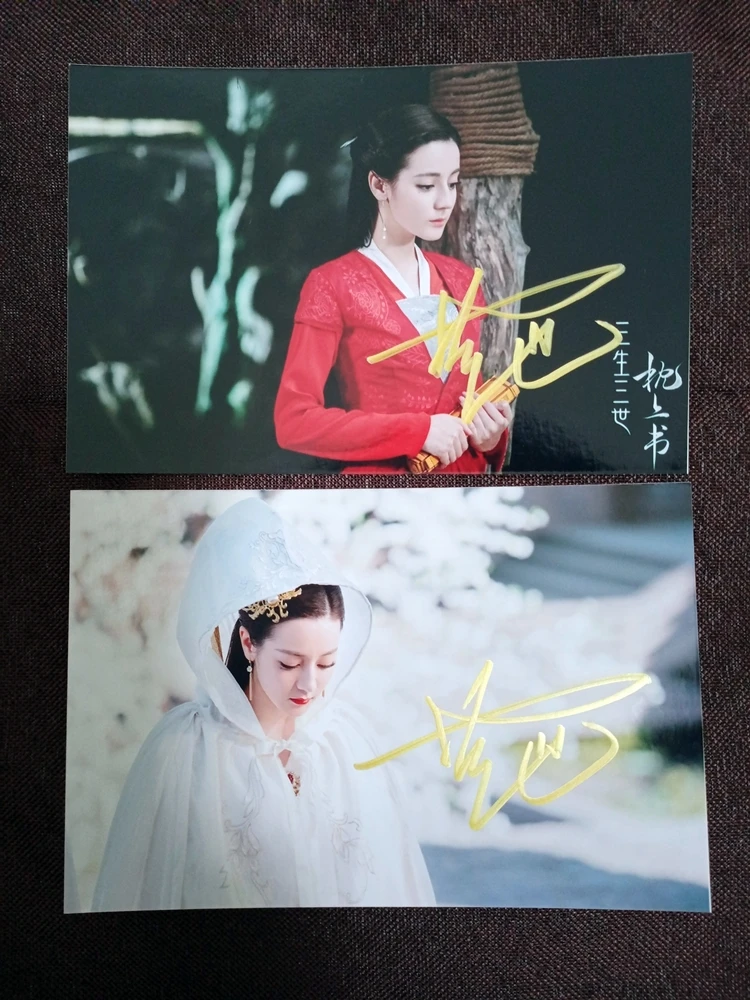 Ручная подпись Sansheng Sanshi Подушка Dilraba Gao Weiguang фото с автографом 4*6 Китайский Поп