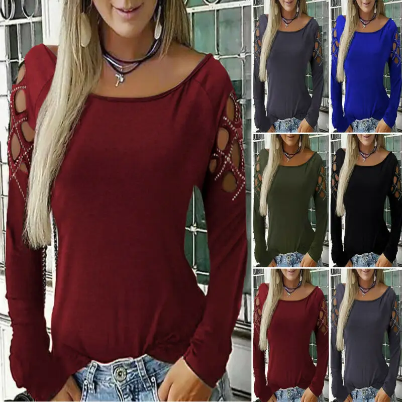 Осенняя женская блузка с открытыми плечами и блестками топы Дамская Облегающая