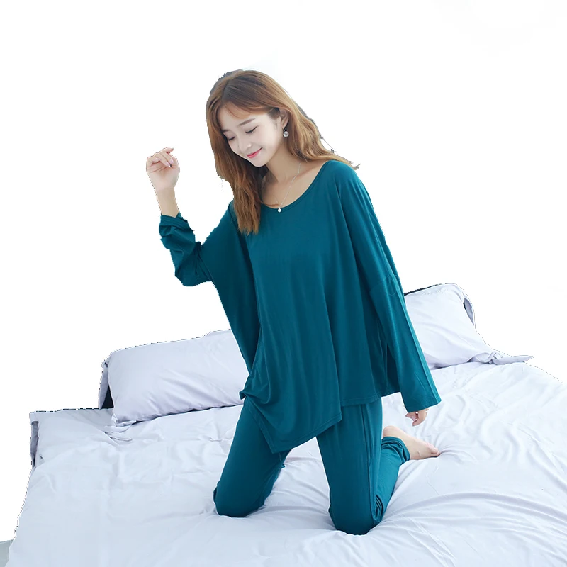 Летняя пижама из модала в стиле оверсайз 2 шт. повседневные пижамные комплекты