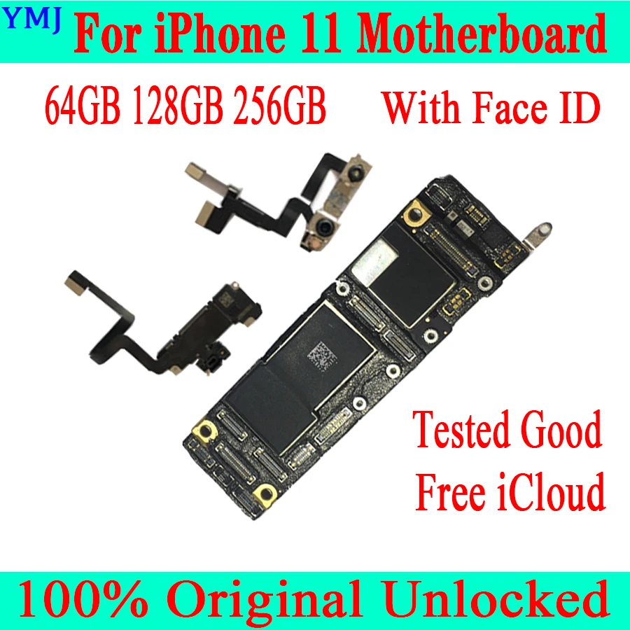 Оригинальная разблокированная iCloud для iPhone 11 материнская плата с/без лица ID