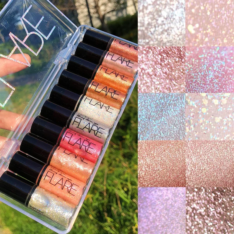 10 шт./компл. Великолепные Металлические Блестящие жидкие тени для век макияж