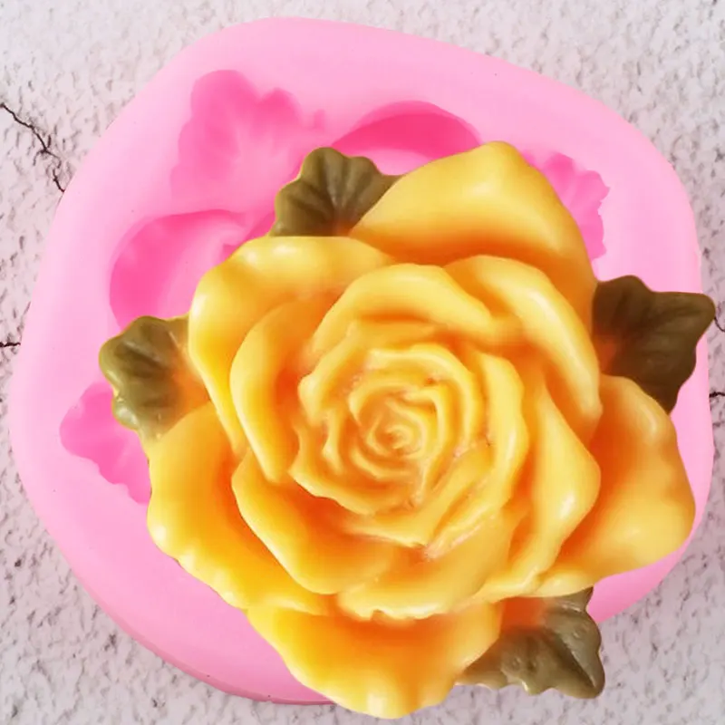 Rose Flower Silicone Mold DIY Wedding Cake Decorating Tools Leaves Cupcake Topper Fondant Chocolate Candy Soap Polymer Clay | Дом и сад