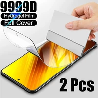 2pcs soft hydrogel film for xiaomi poco x3 f2 m2 pro screen protectors for poco f3 m3 x3 nfc smart phone cover protective film