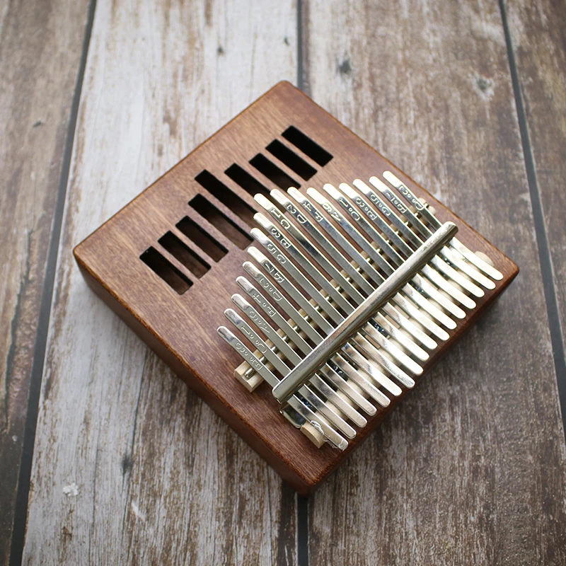 Новый квадратный 17 клавишный калимба Sapele африканская пальчиковая пальцевая