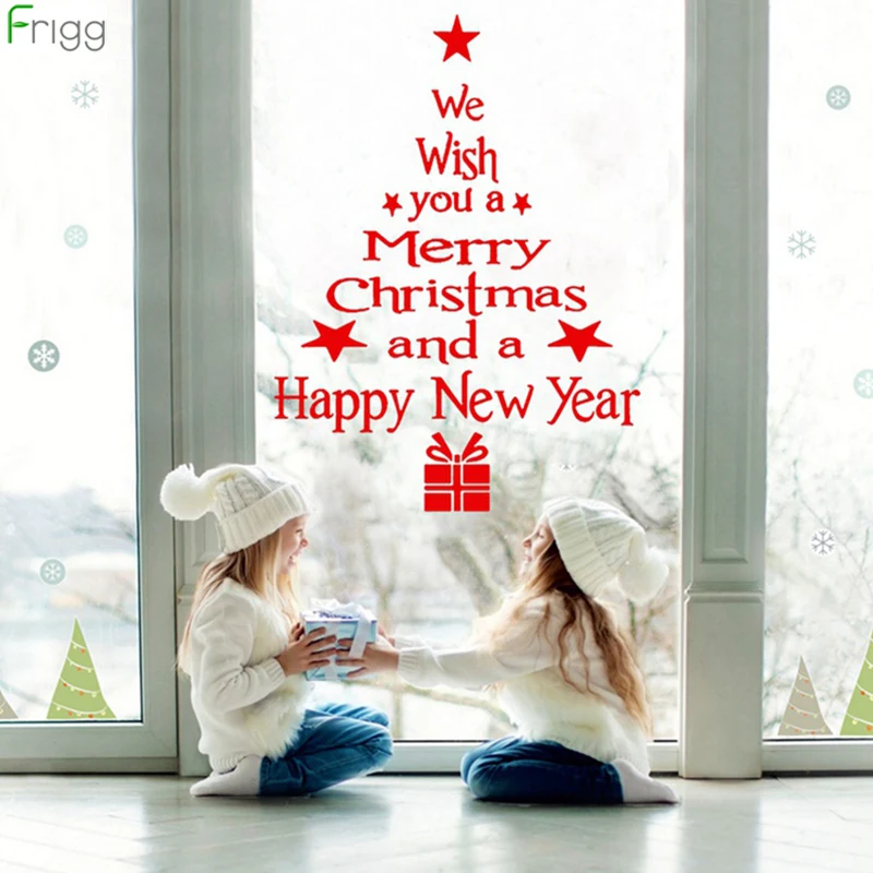 Настенный окна рождественские наклейки украшения для дома 2020 Xmas Navida счастливого