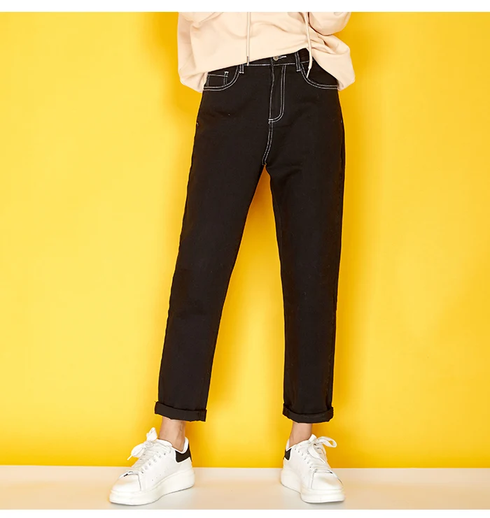 LEIJIJEANS, Новое поступление, Осенние повседневные стильные свободные женские джинсы-шаровары размера плюс со средней талией, длинные гибкие хлопковые джинсы 7150