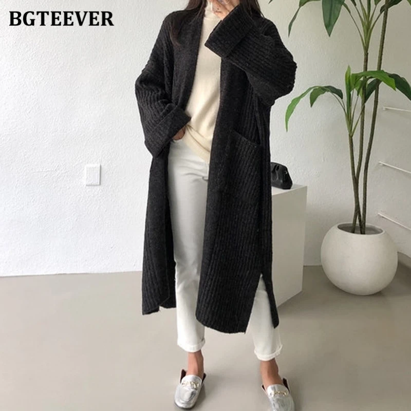 BGTEEVER зимние кашемировые теплые женские вязаные кофточки с рисунком в виде