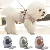 dog harness reflective puppy kitten collars breathable mesh vest adjustable small dog cat vest harnesses leash pug pet supplies