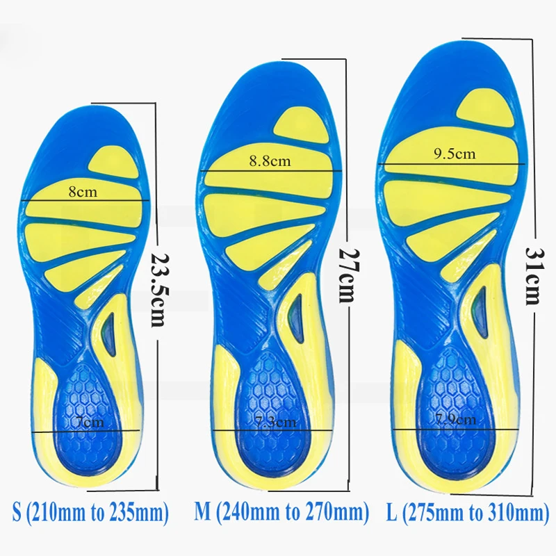 Гелевая стелька силиконовая ортопедическая АРКА нескользящая Мягкая вставки на