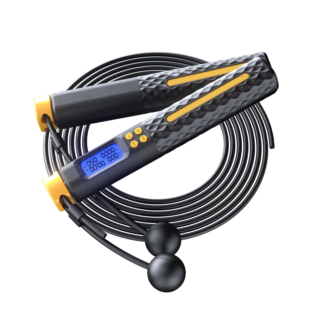 

Скакалка Беспроводная 2-в-1 с 3 режимами работы и цифровым счетчиком скорости