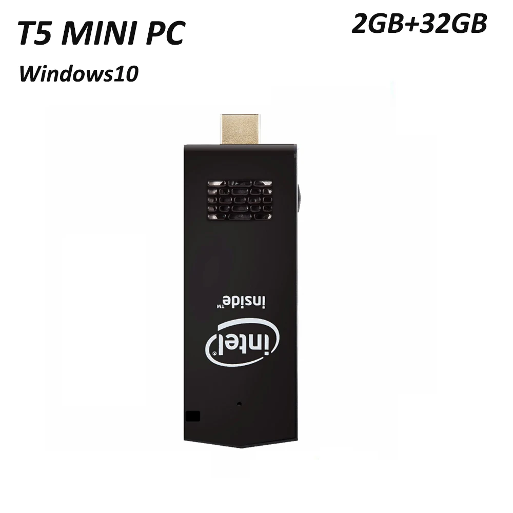 T5 Мини ПК Z8350 компьютерный накопитель DDR3L 2 ГБ + eMMC 32 Гб HDMI1.4 Беспроводной Bluetooth Mini PC