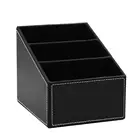 Домашний Настольный органайзер для хранения чая с дистанционным управлением, CD, канцелярские принадлежности, кожаный держатель для из искусственной кожи, настольный органайзер для косметики