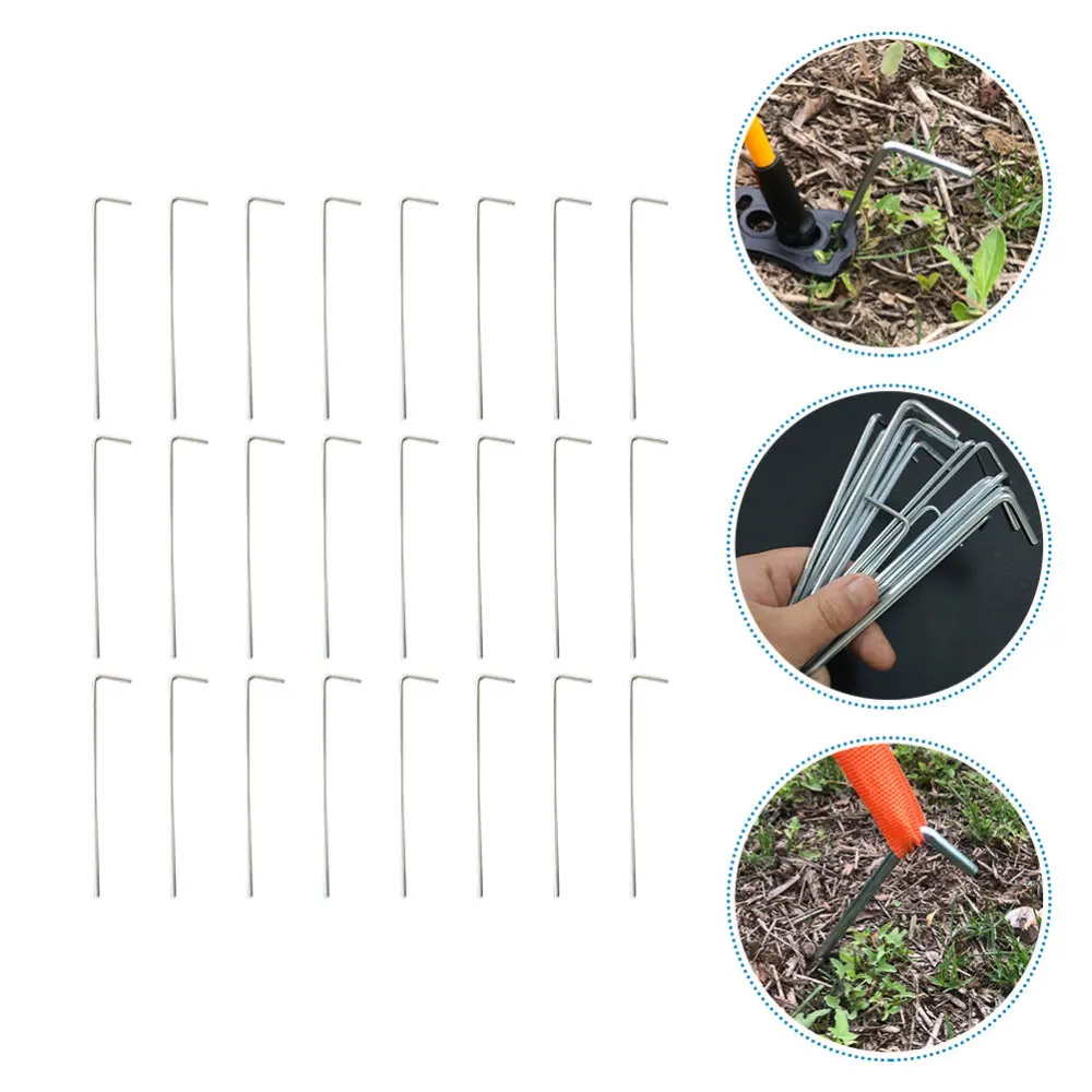 

24pcs Galvanized Steel Tent Stakes Camping Tent Stakes Canopy Pegs (Silver)