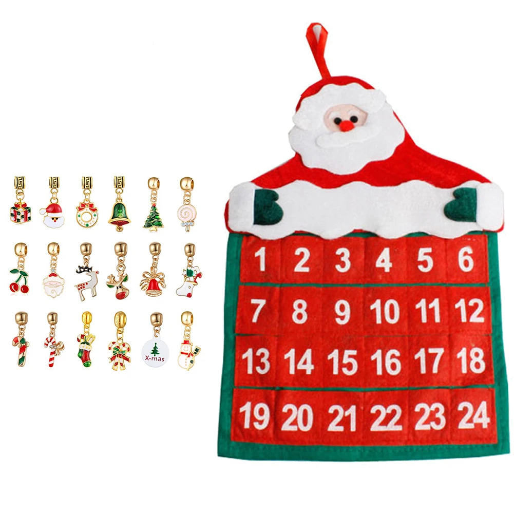 Рождественский календарь обратного отсчета DIY Подвески для создания браслета