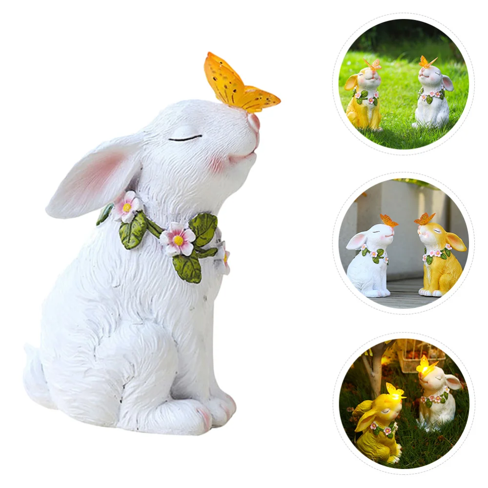 

Rabbit Garden Lamp Solar Powered LED Animal Lamp Miniature Animals Figurine