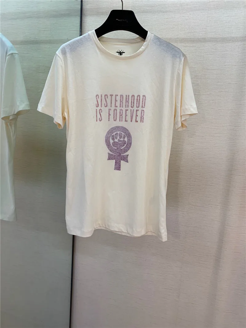 as picture Sisterhood Global Printing Женская футболка из хлопка и льна Повседневная Удобная футболка женская футболка высокого качества для девочек 2 цвета - Цвет: as picture