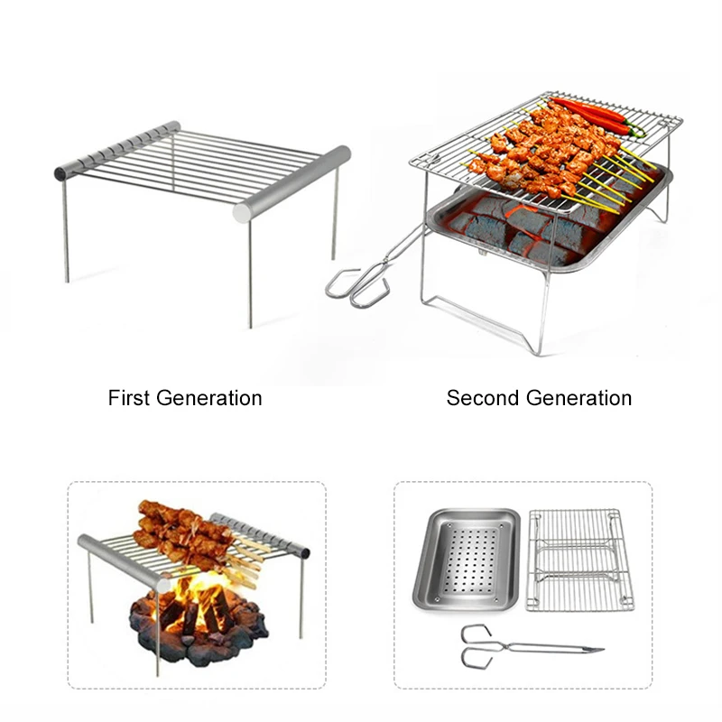 Складной мини-гриль для кемпинга из нержавеющей стали | Спорт и развлечения