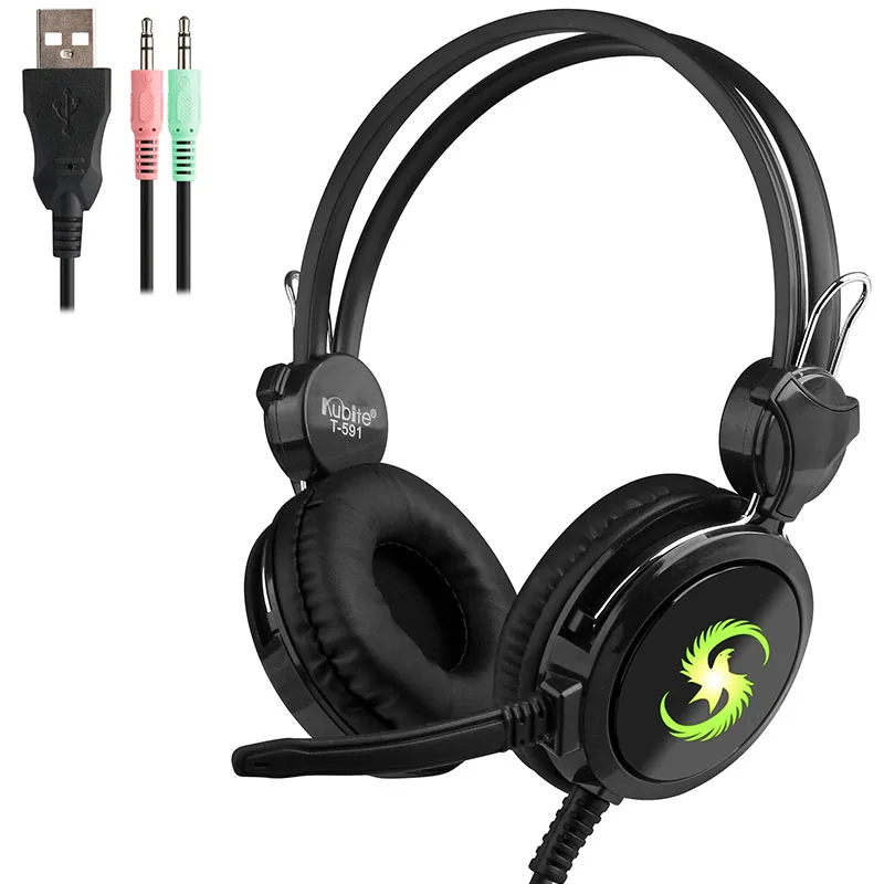 Проводные наушники для компьютерных игр с микрофоном кабель длиной 2 м