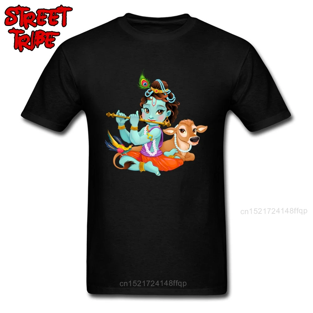 Мужская футболка детская с принтом Кришна и Священная Корова Новое поступление