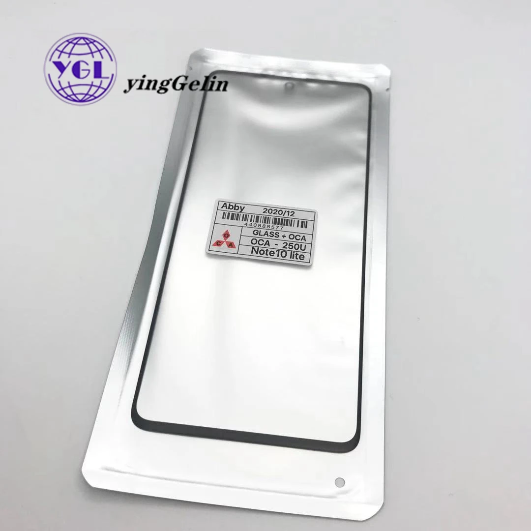 

Стекло передней панели с клейким слоем OCA для Samsung Galaxy Note10 lite сенсорный экран сенсорный ЖК-дисплей стеклянная крышка