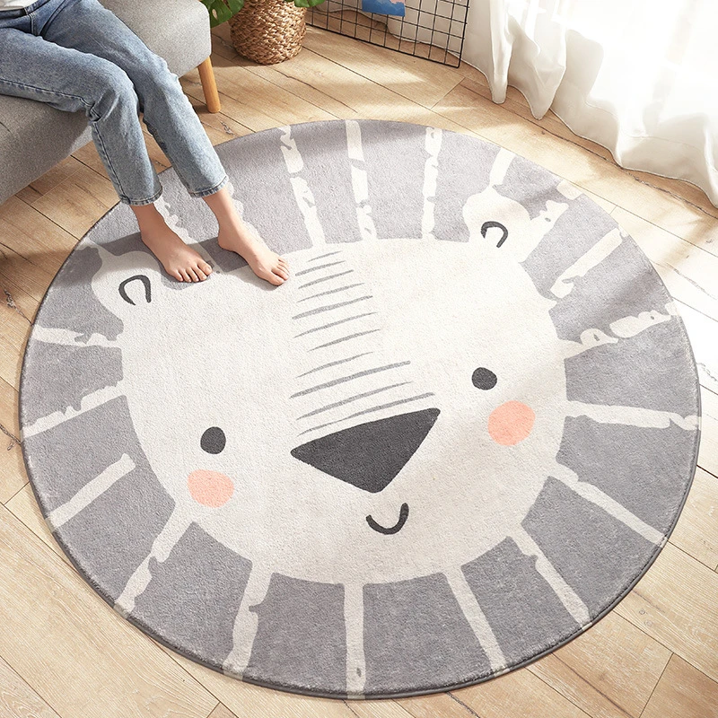 smile face round carpet cartoon soft living room bedroom rug kids room children anit slip floor mats free global shipping