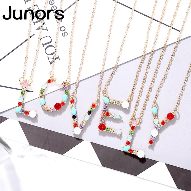 ЦИРКОНИЕВЫЕ инициалы буквенные ожерелья Женские Подвески 925 цветов Хрустальное