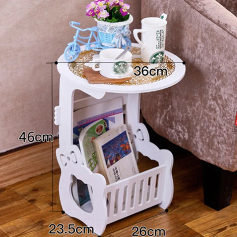 

Hot Sale Mini Plastic Round Coffee Table Creative White PVC Tea Table Desk Storage Rack Bedside Table Home Living Room furniture