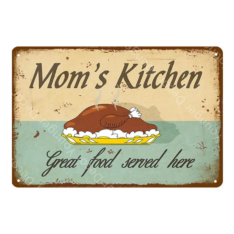 Mom's Diner настенный плакат завтрака обедов Ешьте. Пейте. Хороший фаст-фуд винтажная металлическая вывеска для паба, бара домашний Дом Кухня Декор YI-049 - Цвет: YD1963EI