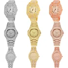 Мужские кварцевые часы в стиле хип-хоп, со стразами