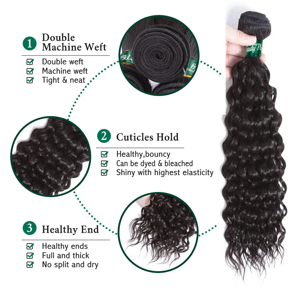 Малазийские волнистые пучки с застежкой красивые искусственные волосы 3 пряди