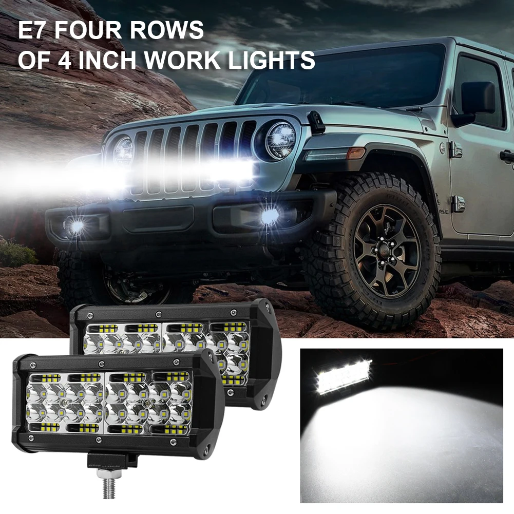 

Комбинисветильник светодиодный рабочий свет, противотумансветильник фара для внедорожников, 2 шт., 4 "7", 60 Вт, точечная лампа для вождения, 12 В...