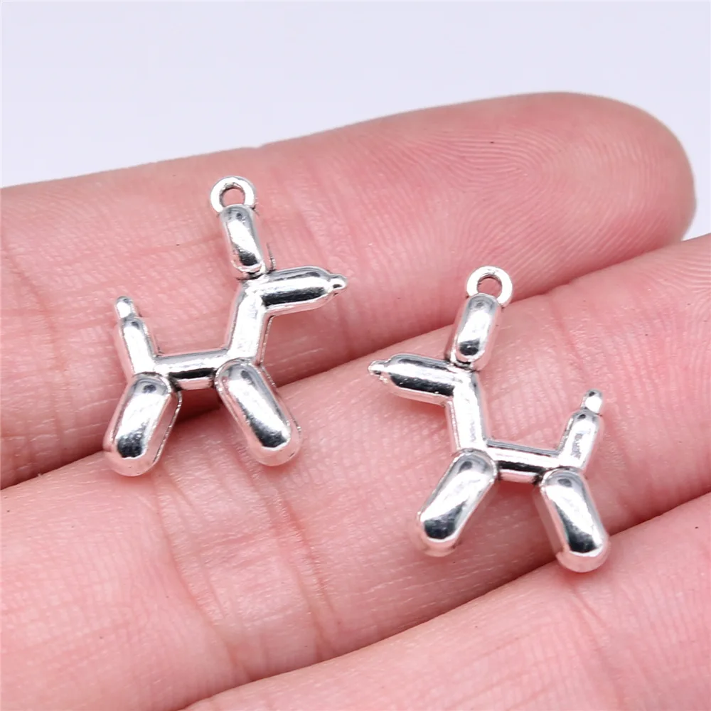 

10pcs 19x15mm Antique Silver Color Balloon Poodle Charms For Jewelry Making B16326