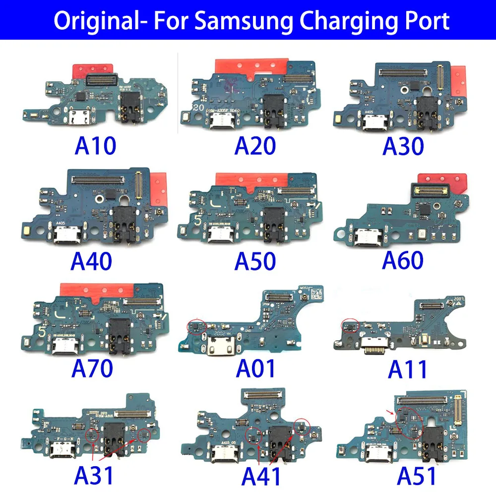 USB коннектор для зарядки плата с гибким кабелем Samsung A10 A20 A30 A40 A50 A60 A70 A01 A11 A21S A31 A41 A51