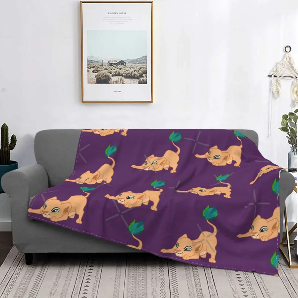 

Nala-Manta a cuadros para la cama, manta con capucha, para playa