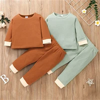 1 2 3 4 5 6 years toddler kids girls clothes sets solid cotton long sleeve topspants sets autumn children suits girl clothes