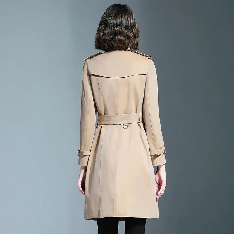 Женский демисезонный тренчкот BURDULLY модная повседневная облегающая двубортная