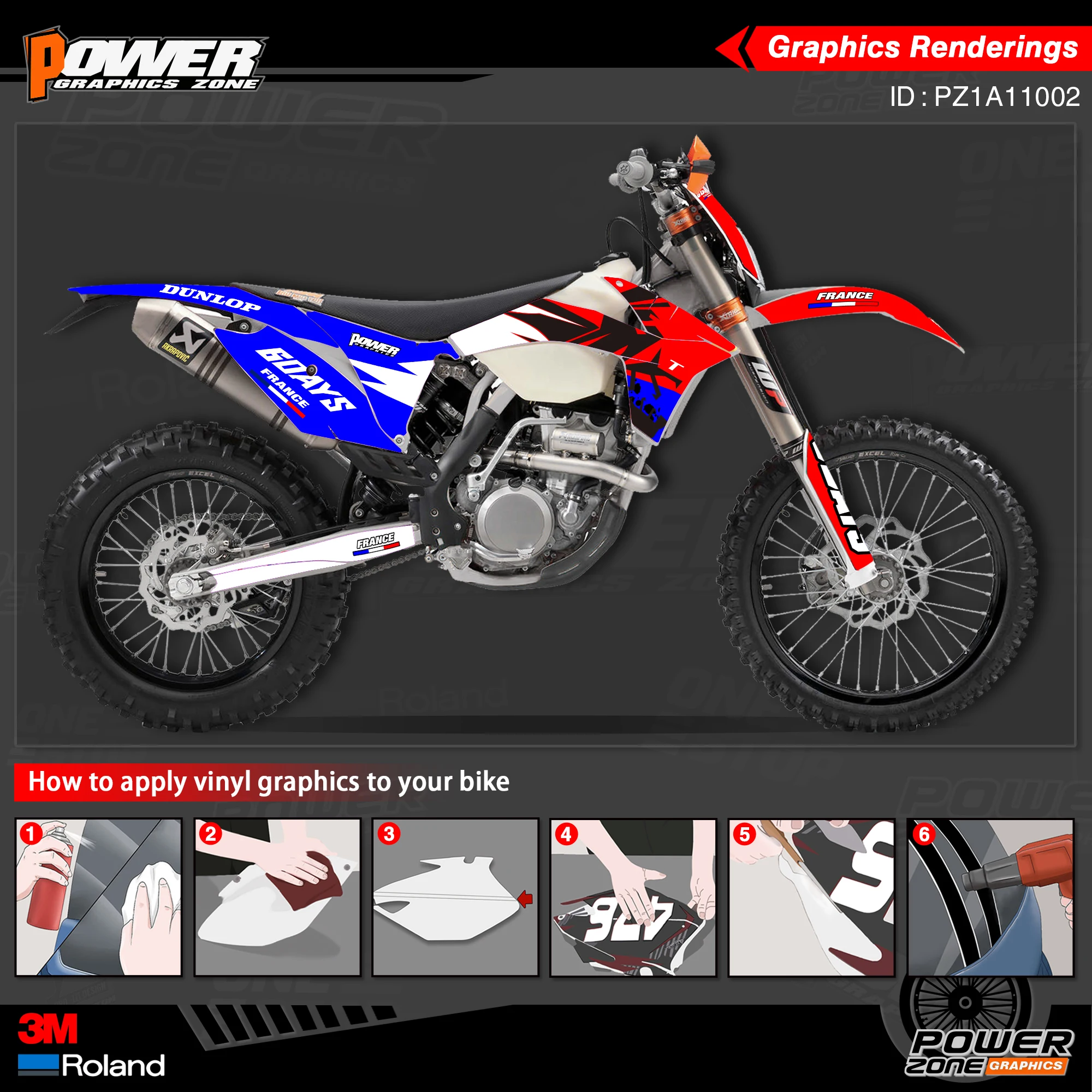 Персонализированные графические фоны PowerZone Team наклейки 3M Набор наклеек для KTM SX SXF