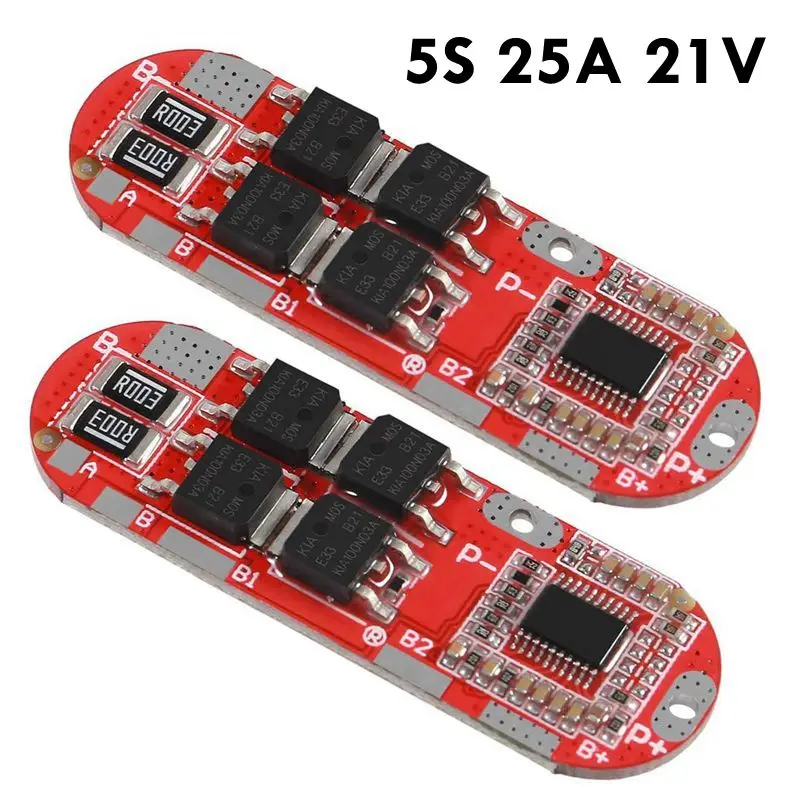 

Aokin 2pcs BMS 5S 25A 21V 18650 Li-ion Lithium Battery Protection Circuit Charging Board Module PCM Polymer Lipo Cell PCB Module
